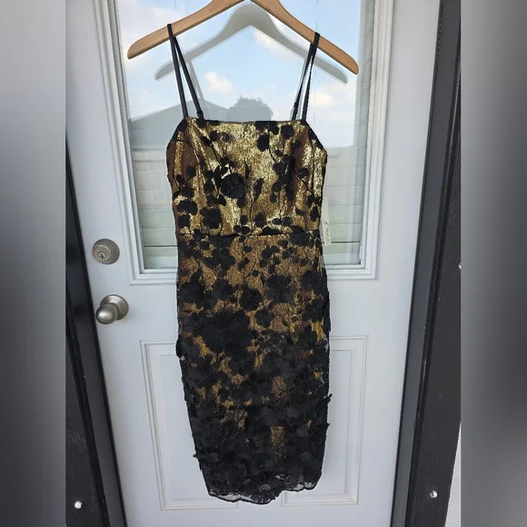 $268 Eliza J Women's Floral-Appliqué Sequinned Dress Sz 2 NWT Cocktail Glam - Picture 6 of 16